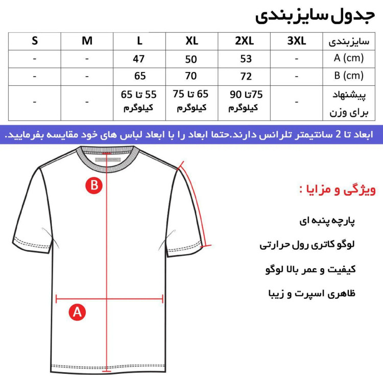 تیشرت آستین کوتاه مردانه یقه گرد طرح text مشکی سایز بندی چهار فصل